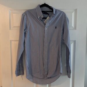 Ralph Lauren Blue and White Striped Casual Shirt